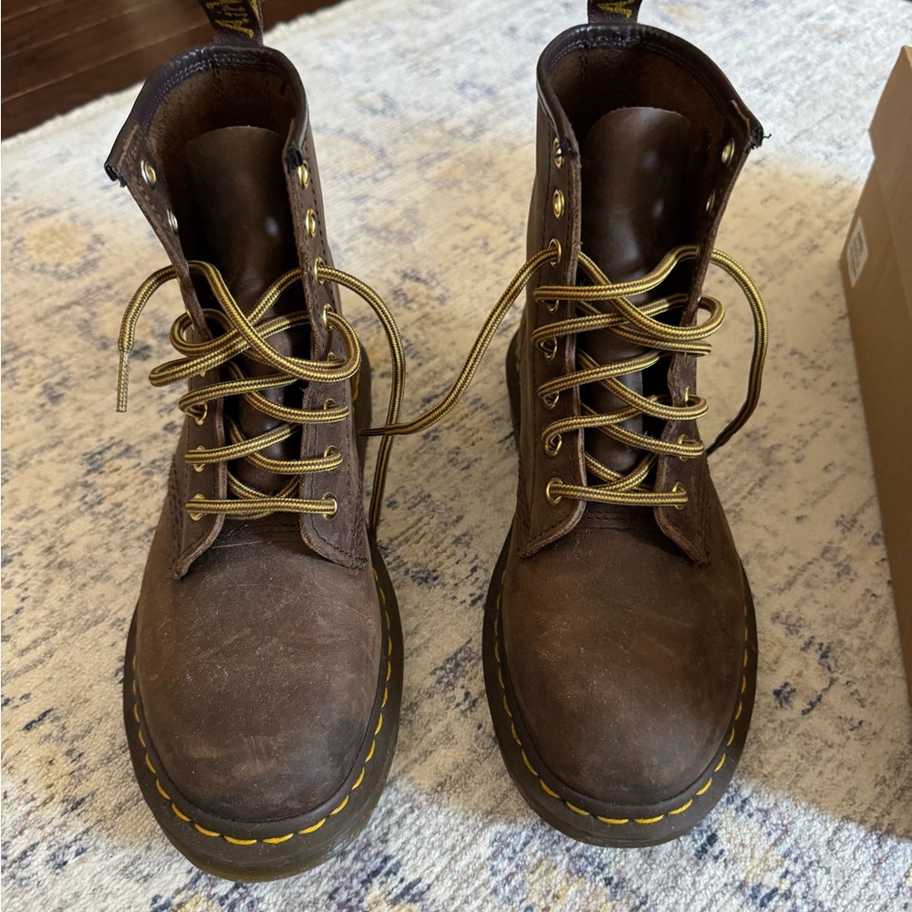 Dr. Marten Crazy Horse Brown Leather Lace-Up Boots - new in box